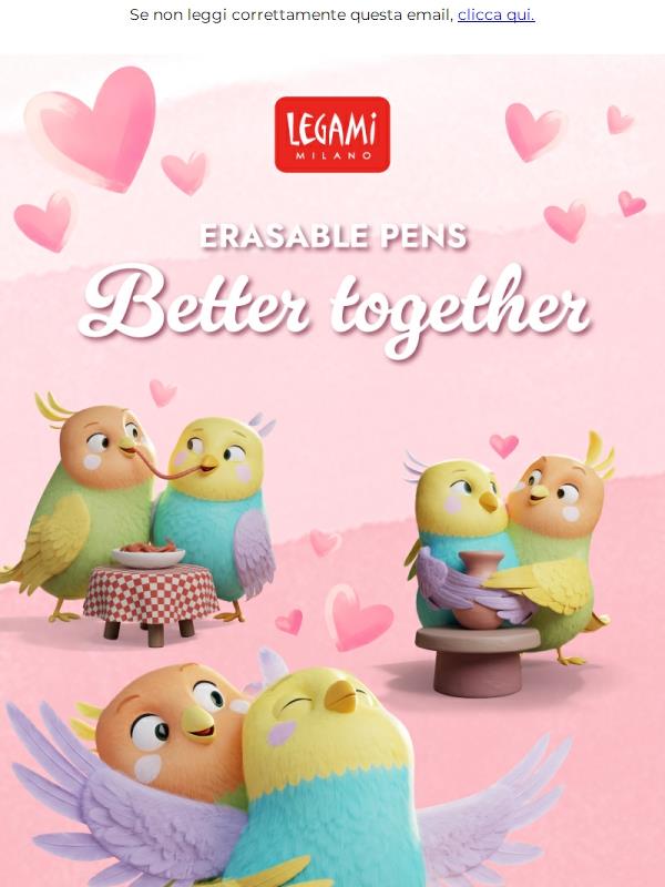 Scopri le nuove Erasable Pens - Better Together di San Valentino✏️❤️