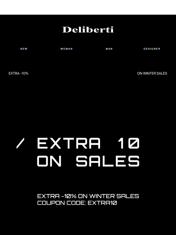 Inizia ora: Extra -10% sui Winter Sales, coupon: EXTRA10