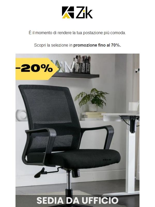 Sedie da ufficio in promo: comfort che si sente
