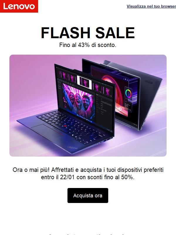 🚨 Il tempo sta per scadere - Approfitta della Flash Sale prima che finisca!