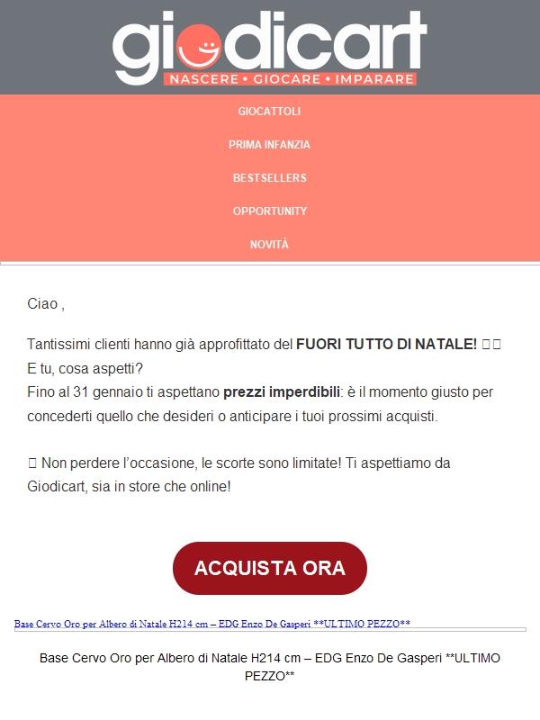 Fuori Tutto di Natale fino al 31 gennaio