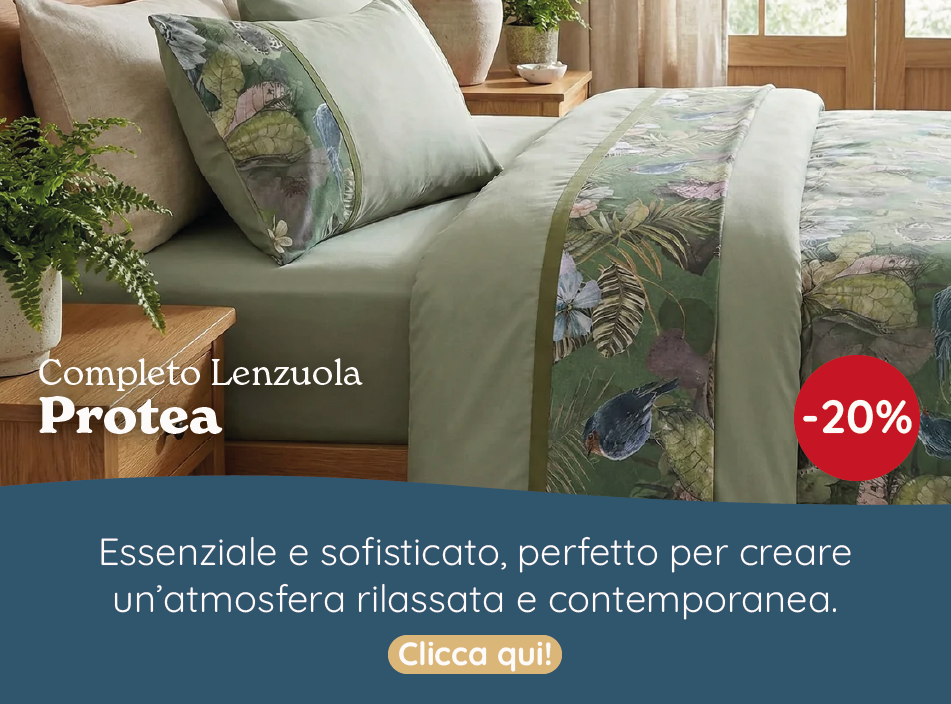 Completo Lenzuola in Flanella di Cotone Fantasia Floreale - Protea