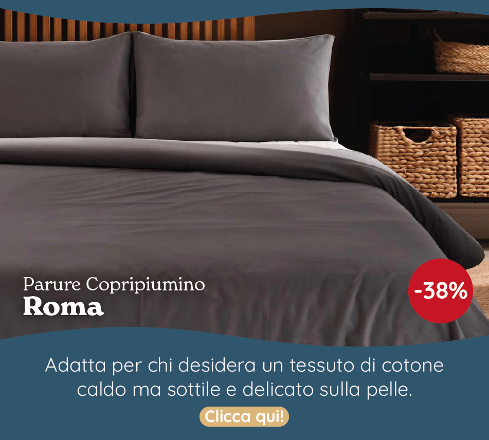 Parure Copripiumino in Flanella Caldo Cotone Tinta Unita - Roma