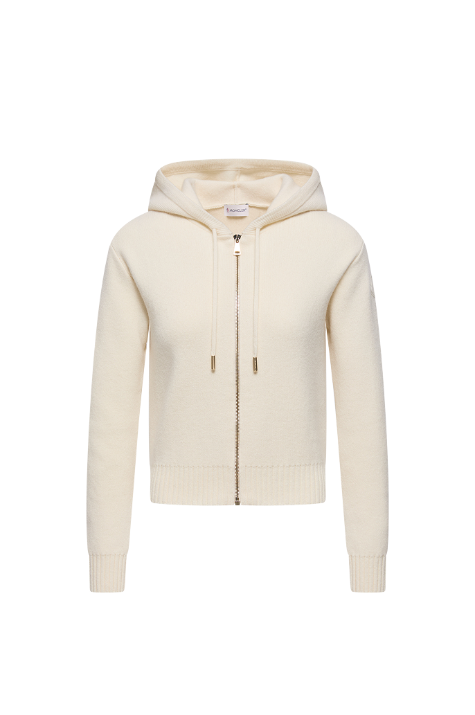 Cardigan con zip in cashmere e lana