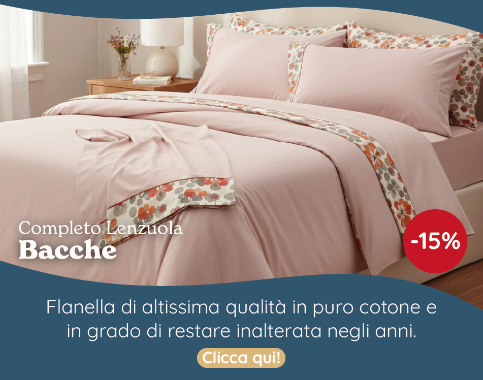 Completo Lenzuola in Flanella Di Cotone Stampata - Bacche