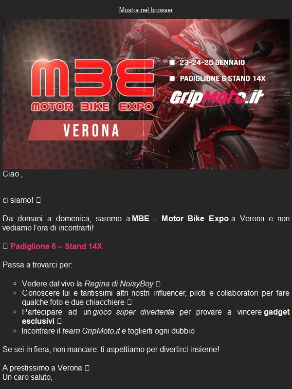 Domani ci vediamo a MBE Verona! 🏍️