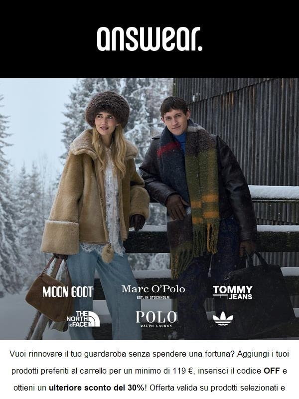 Sconti extra fino al 30%! Il miglior stile a portata di mano