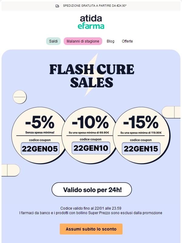 ⚡ Flash Cure Sales | Fino al 15% di Sconto per te!