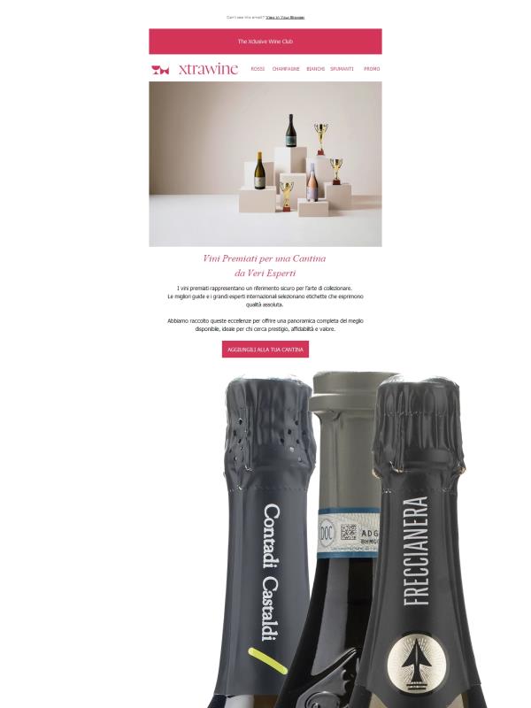 Collezione di vini premiati, solo per te