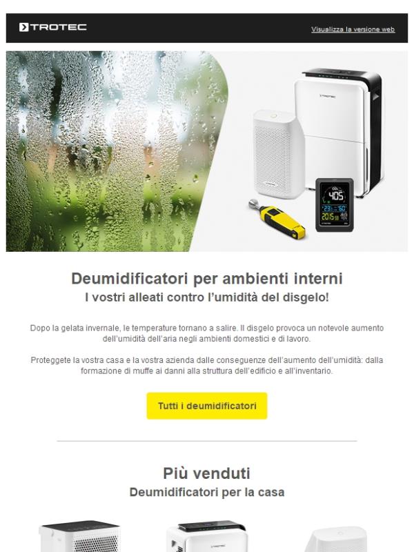 💧 Deumidificatori per ambienti interni