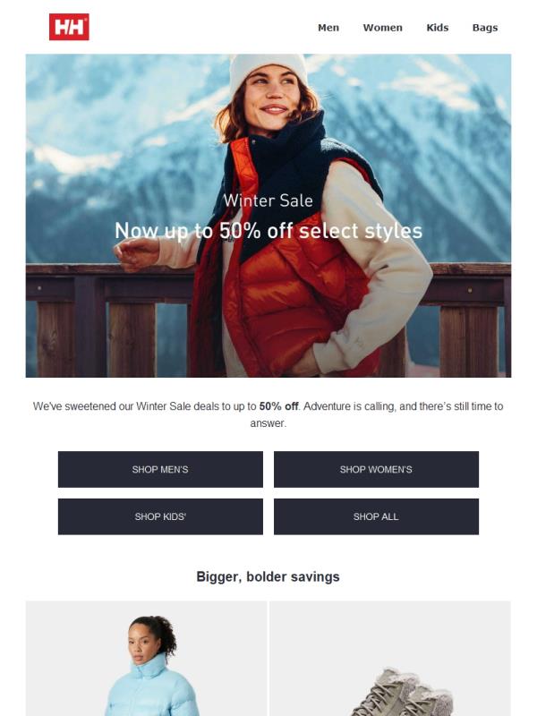 Winter Sale extended: up to 50% off