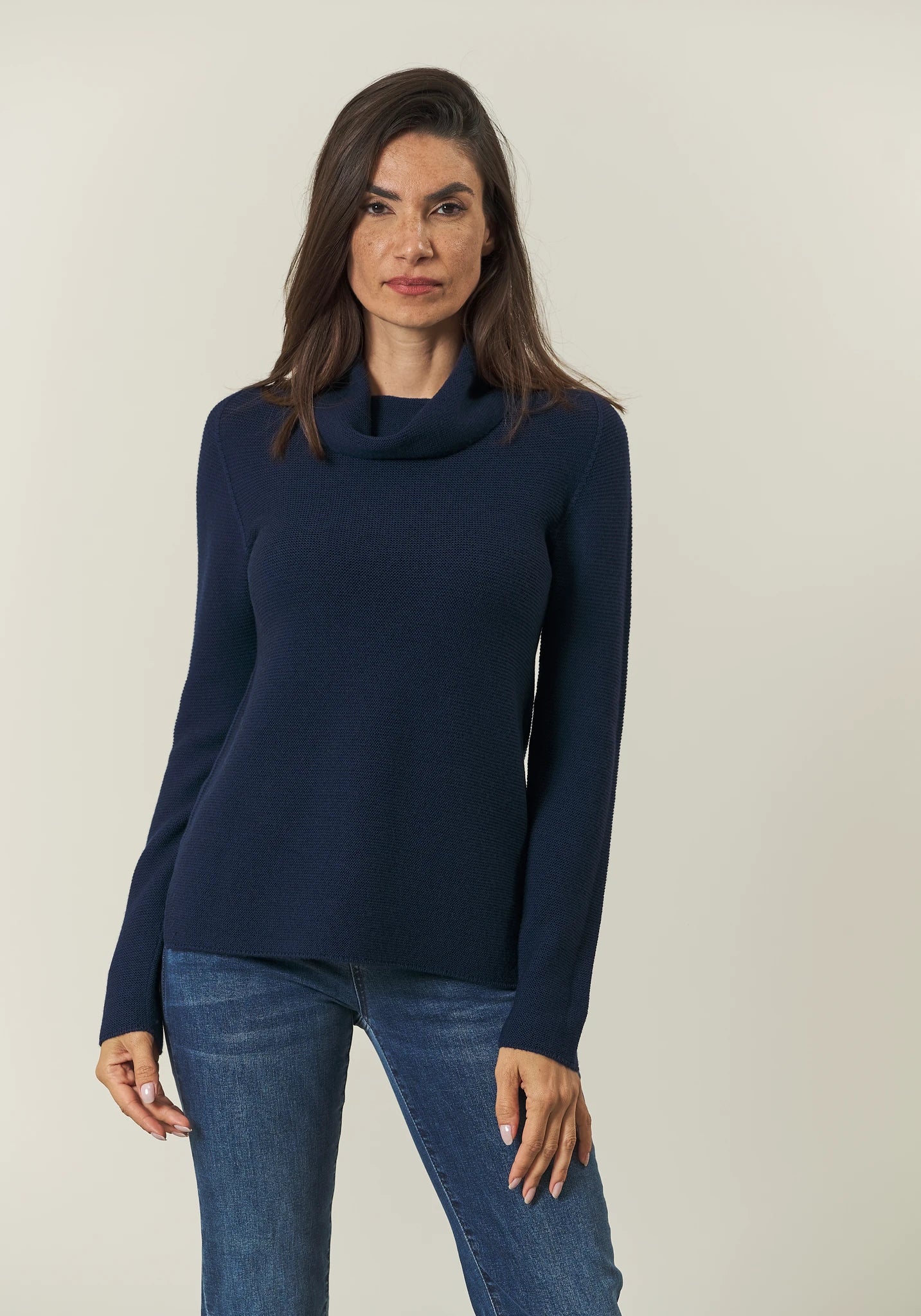 Image of Collo Anello blu lana merinos Lana Gatto