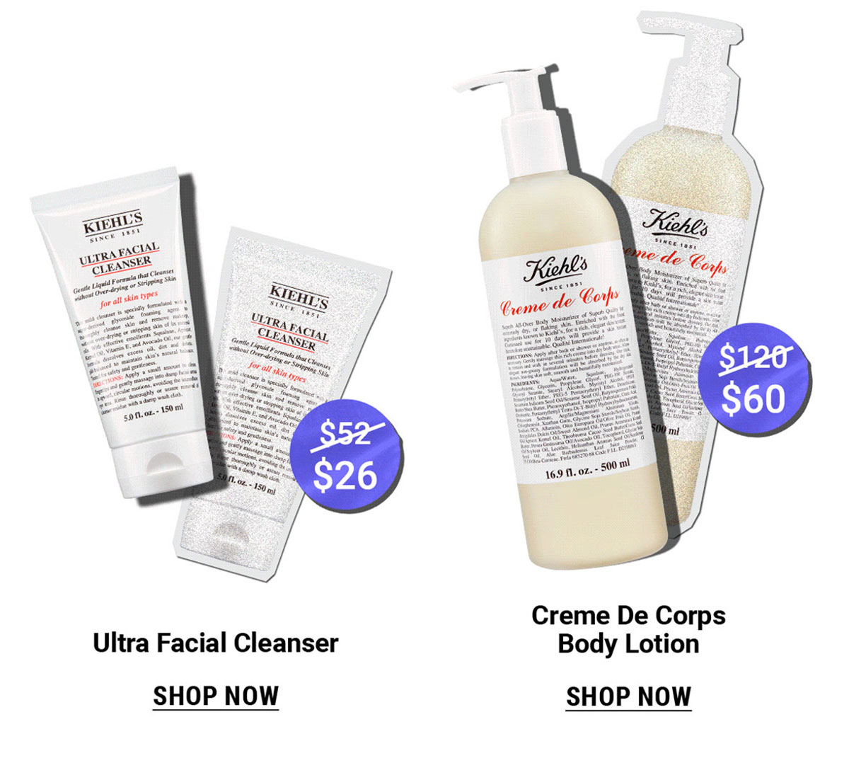 Ultra Facial Cleanser and Creme de Corps Body Lotion