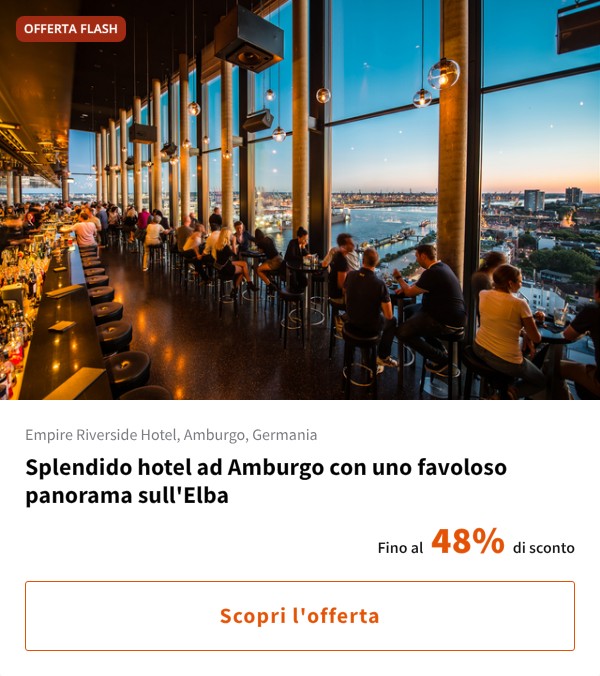 Splendido hotel ad Amburgo con uno favoloso panorama sull'Elba