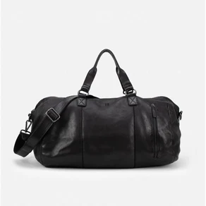 Biba Borsone da Viaggio in Pelle Nero con Tracolla