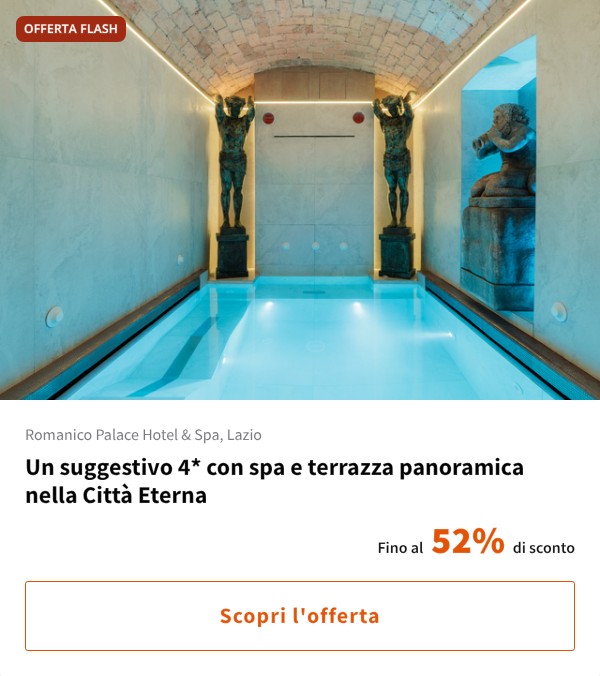 Un suggestivo 4* con spa e terrazza panoramica nella Città Eterna