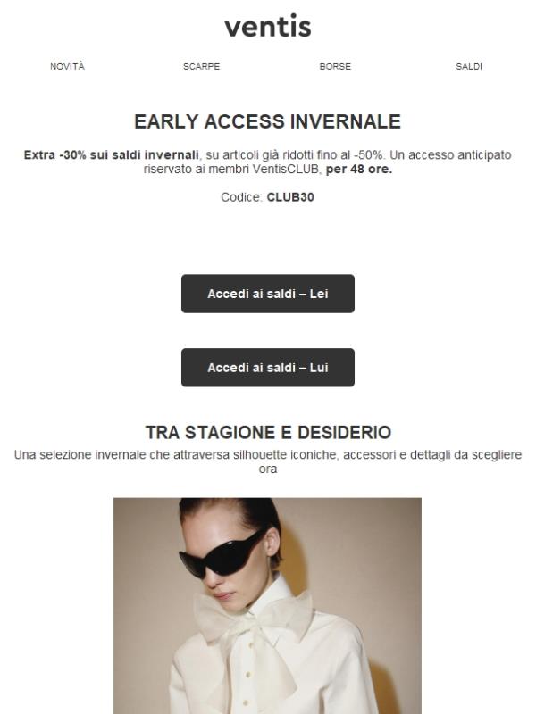 Extra -30% sui saldi invernali