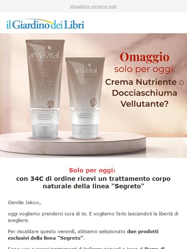 🎁 Scegli il tuo OMAGGIO: Crema o Docciaschiuma? (Scade a mezzanotte)