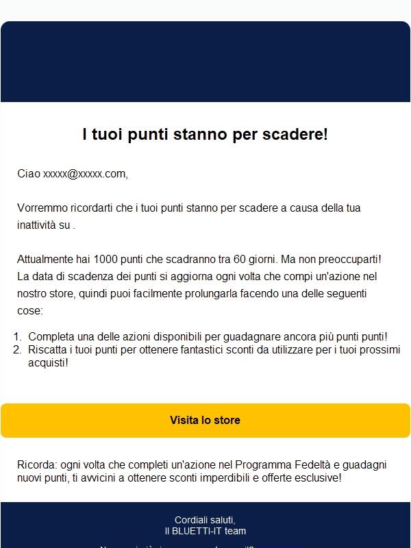 I tuoi punti stanno per scadere