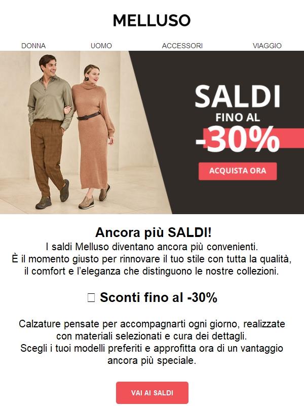 Continuano i saldi Melluso: fino al -30%😋