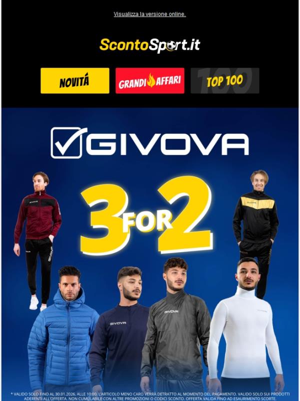 🔥 Promozione Givova 3 per 2 🔥