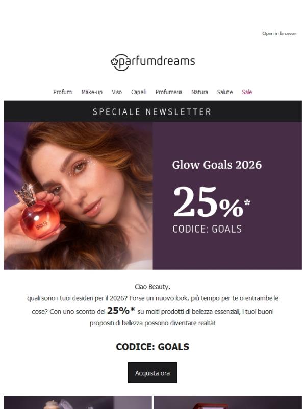 25% per i tuoi Glow Goals ✨