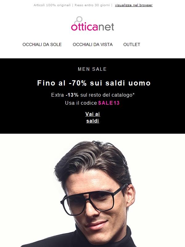 🕶️ Saldi Uomo fino al -70% + Extra -13% solo ora