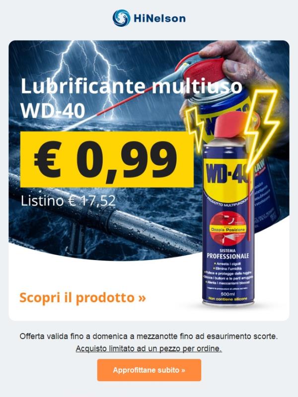 ⚡️ OFFERTA LAMPO - tuo a 0,99€