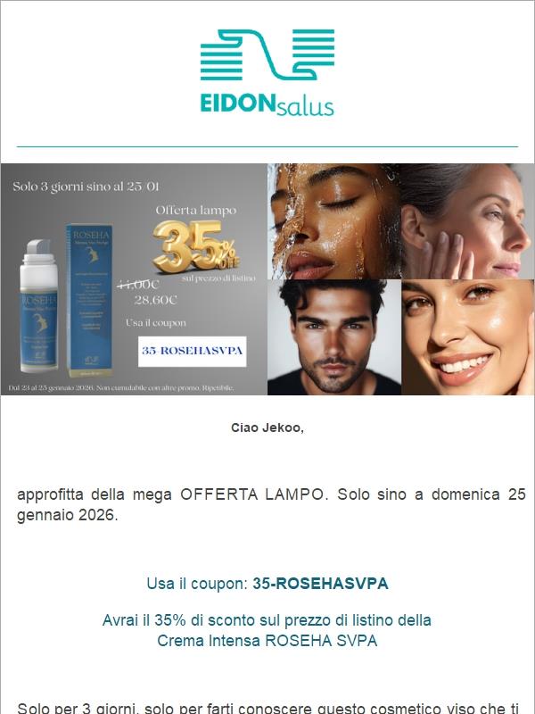 Offerta lampo – 35% sulla Crema Intensa Roseha SVPA