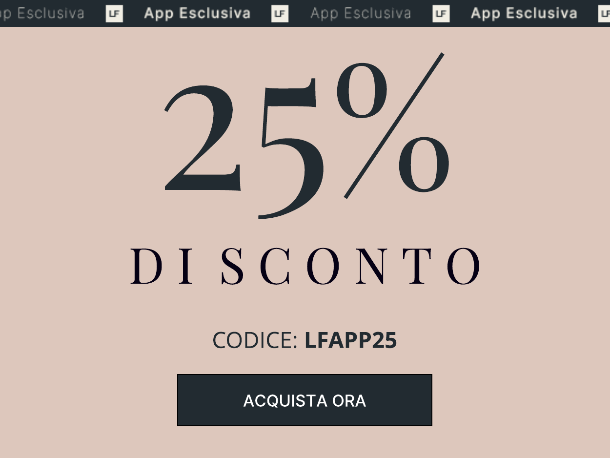 25 di sconto sull'app