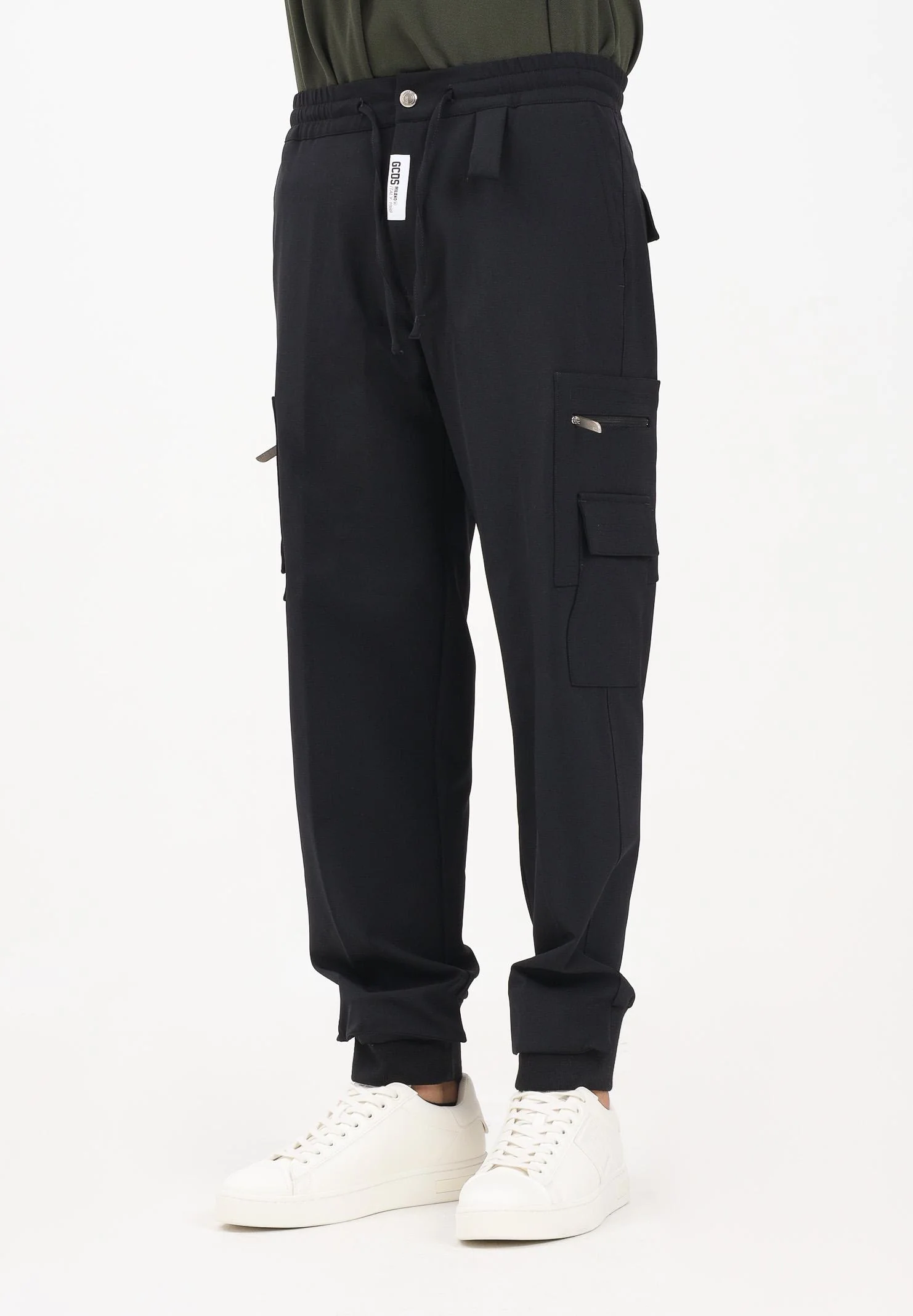Image of GCDS Pantalone cargo nero da uomo