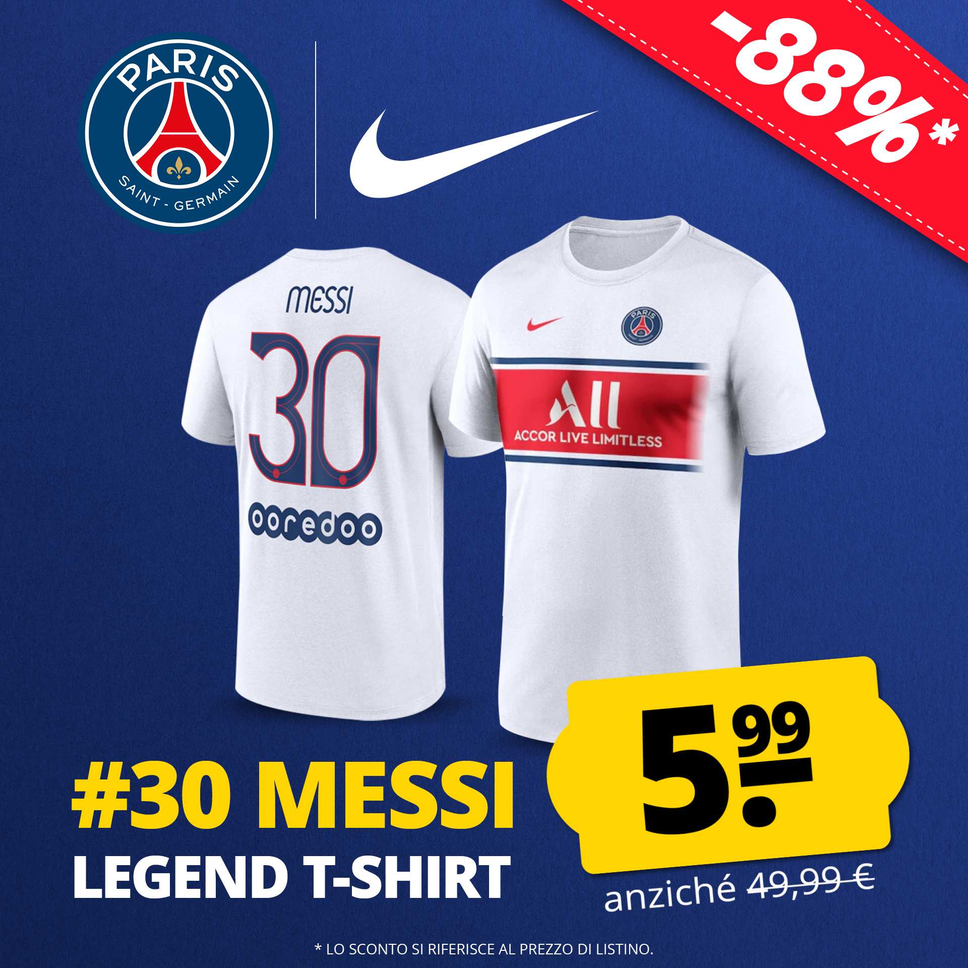 paris saint germain nike 30 messi uomo legenda tshirt