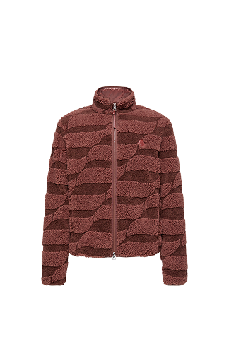 Felpa con zip in pile effetto teddy jacquard