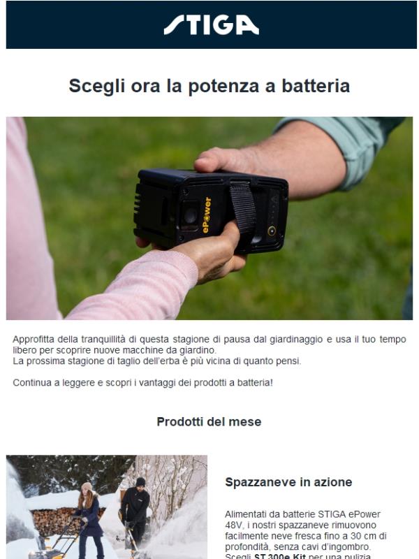 Scegli ora la potenza a batteria