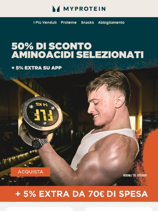 -50% sugli Aminoacidi Selezionati 💪