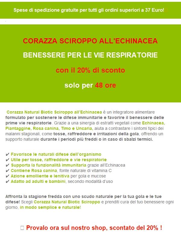 Proteggi Gola e Difese con Corazza Natural Biotic Sciroppo 🌿