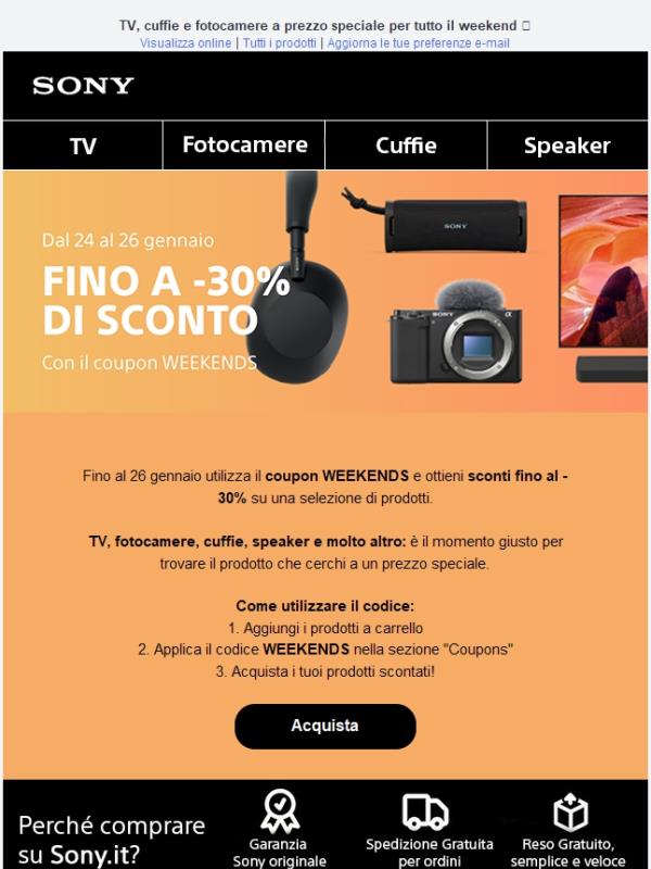 Weekend di sconti⭐: fino al -30% su una selezione di prodotti