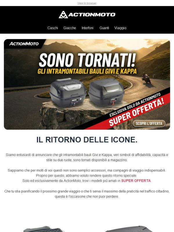 📦 Sono tornati! Givi E43N e Kappa K43N in offerta esclusiva.