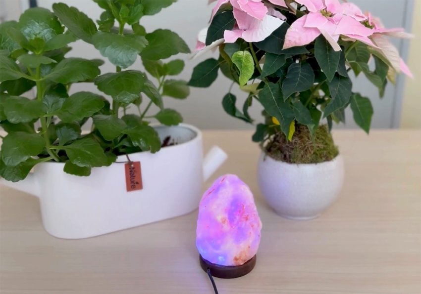 Omaggio Lampada di Sale Grezza con Presa Usb