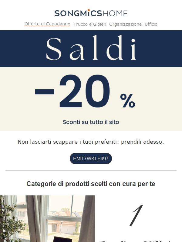 Ciao💫,Non perdere i tuoi preferiti: 20% di sconto su tutto il sito