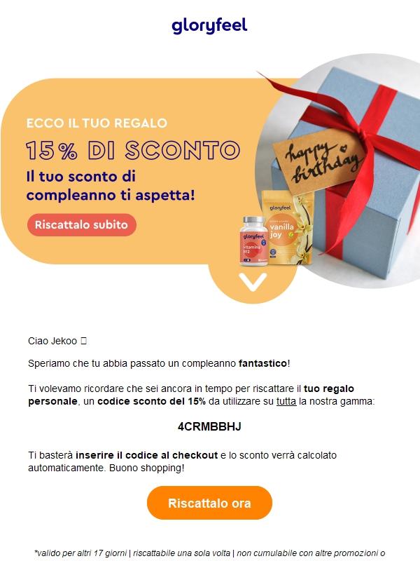 Il tuo sconto del 15% ti aspetta 🎁
