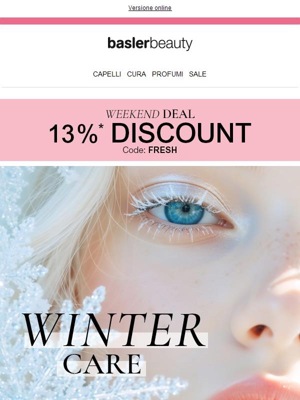 Solo per poco: 13% di sconto nel weekend – Trattamenti invernali per pelle e capelli ❄️