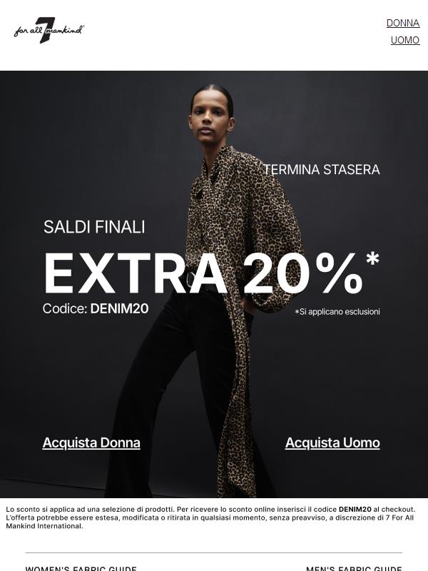 Il tuo extra 20% termina stasera
