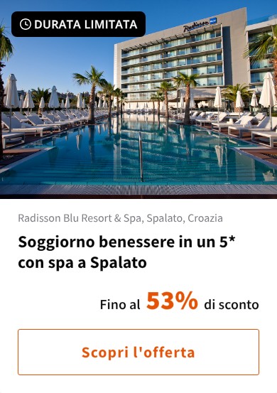 Soggiorno benessere in un 5* con spa a Spalato