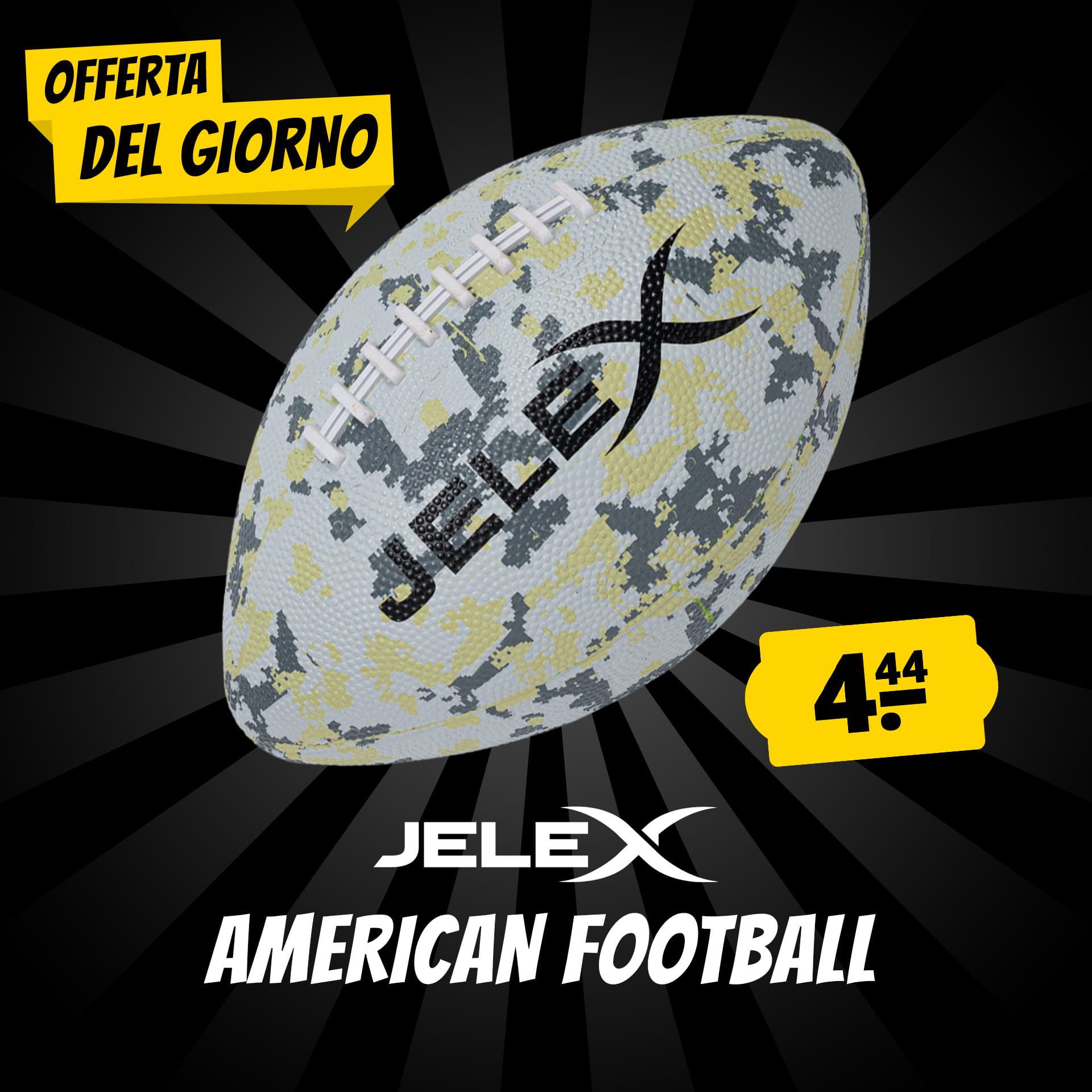 jelex touchdown pallone da football americano luce mimetica