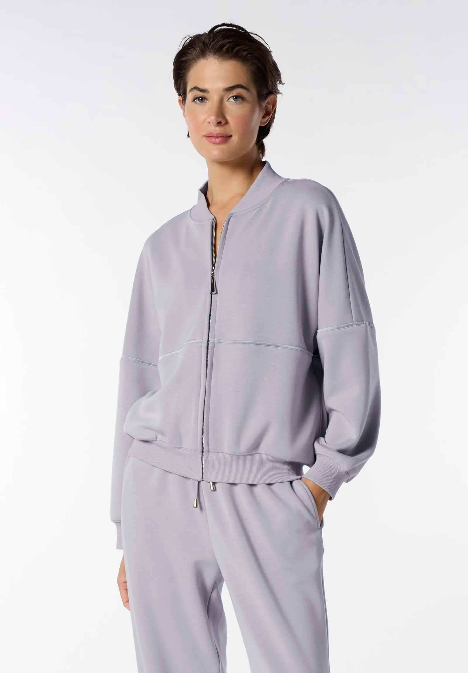 Image of Felpa in Tessuto Tecnico Viscosa con Zip e Inserti Lucidi Boarding Pass