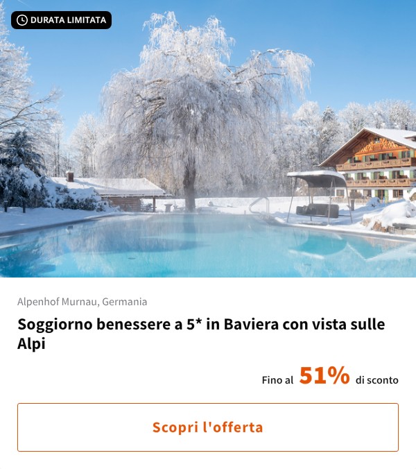 Soggiorno benessere a 5* in Baviera con vista sulle Alpi