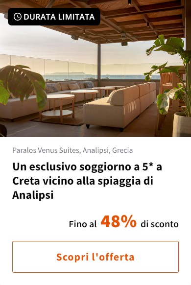 Un esclusivo soggiorno a 5* a Creta vicino alla spiaggia di Analipsi