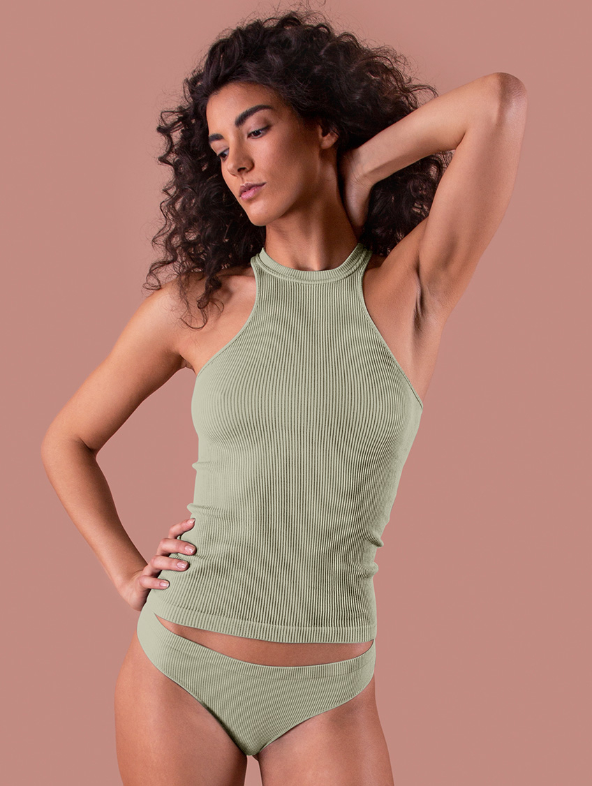 Image of TOP DONNA SMANICATO COSTINA RI MENTA