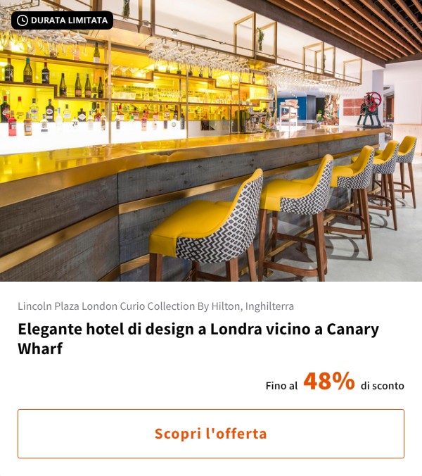 Elegante hotel di design a Londra vicino a Canary Wharf